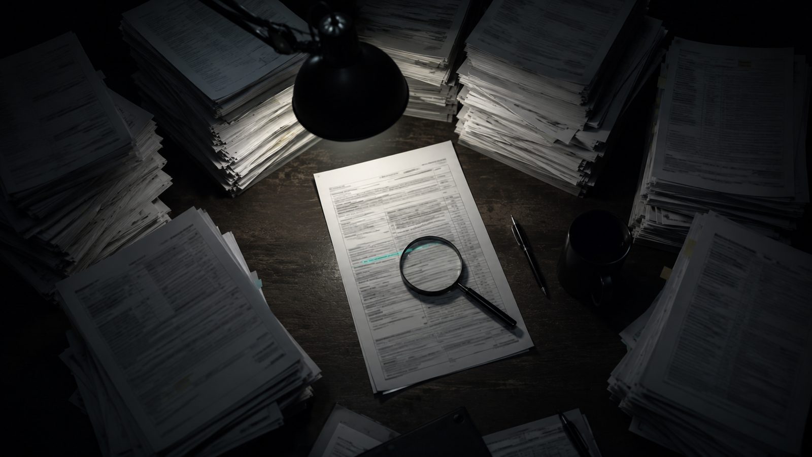 A defence tender document under close scrutiny against a statement of technical requirements.